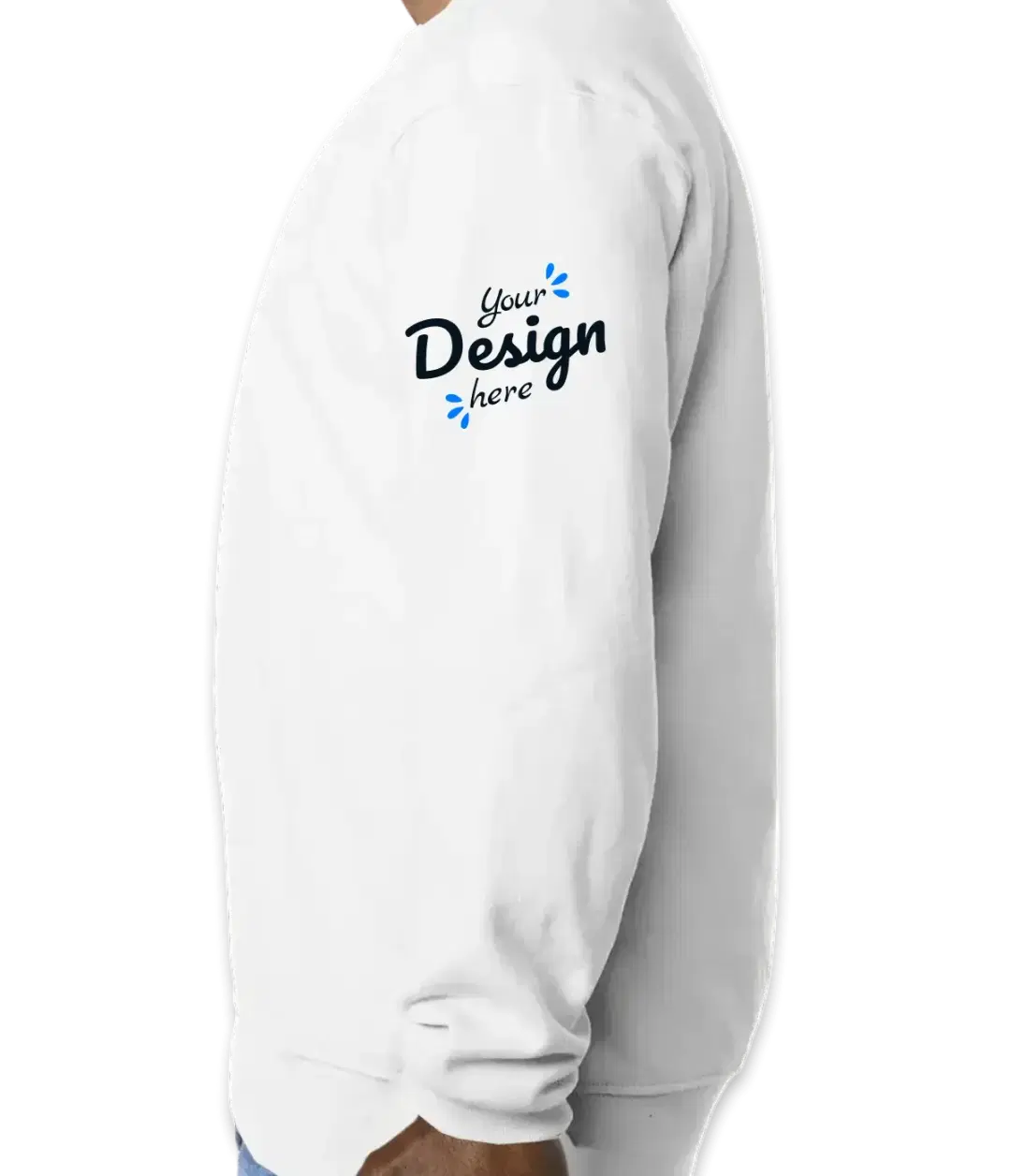 Adult Gildan White Sweatshirt Left.webp Adult Gildan White Sweatshirt Left.webp